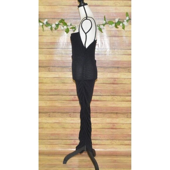 Forever Rose Couture NWT Black Sparkle Sexy Bodycon Dress Size XL Midi Sleeveles - Picture 3 of 10